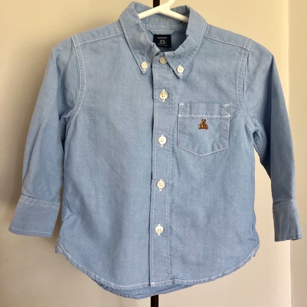 GAP Blue Toddler Oxford Button Down Shirt 18-24m
